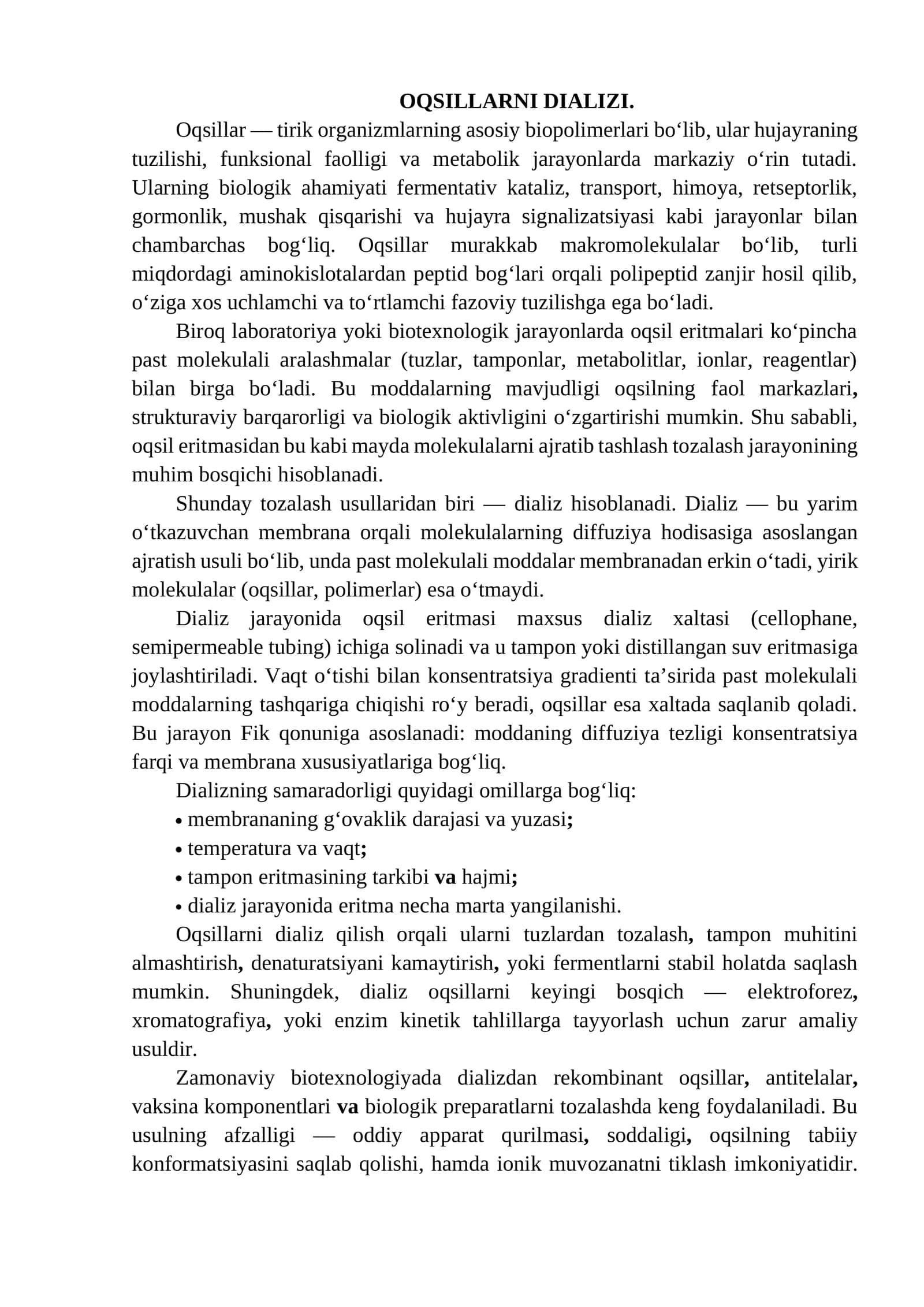 OQSILLARNI DIALIZI