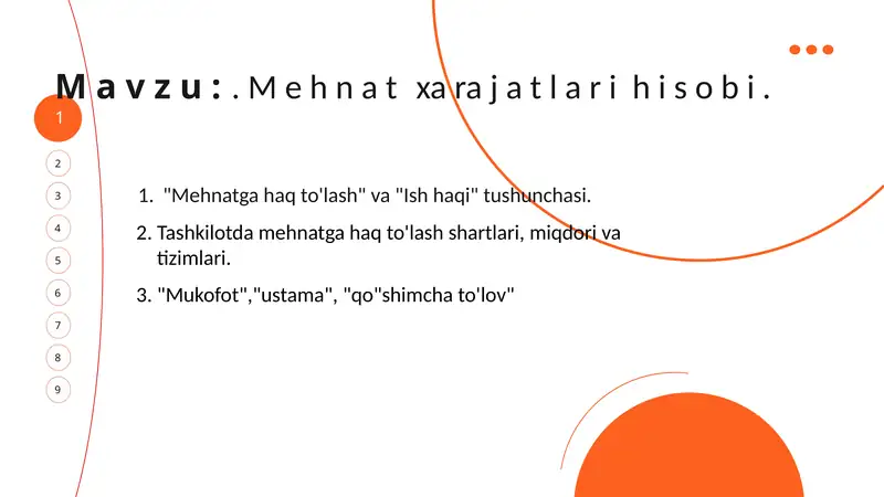 Mehnat xarajatlari hisobi .