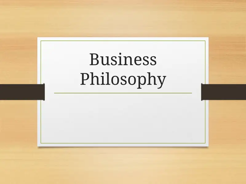 Business Philosophy