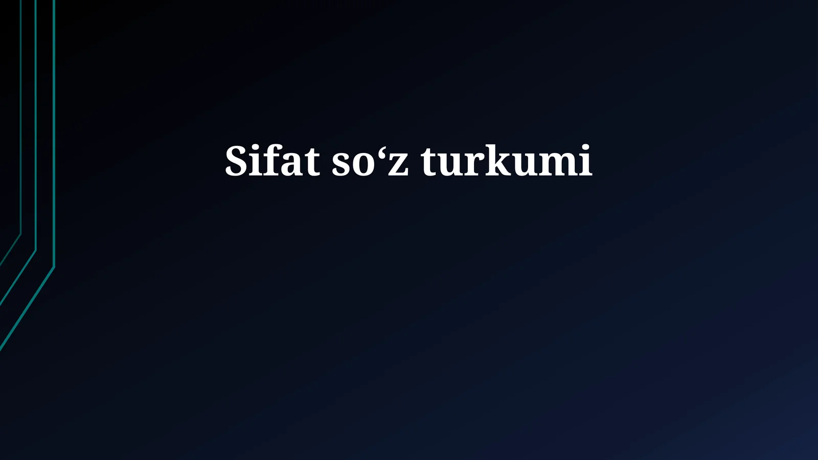 Sifat soʻz turkumi