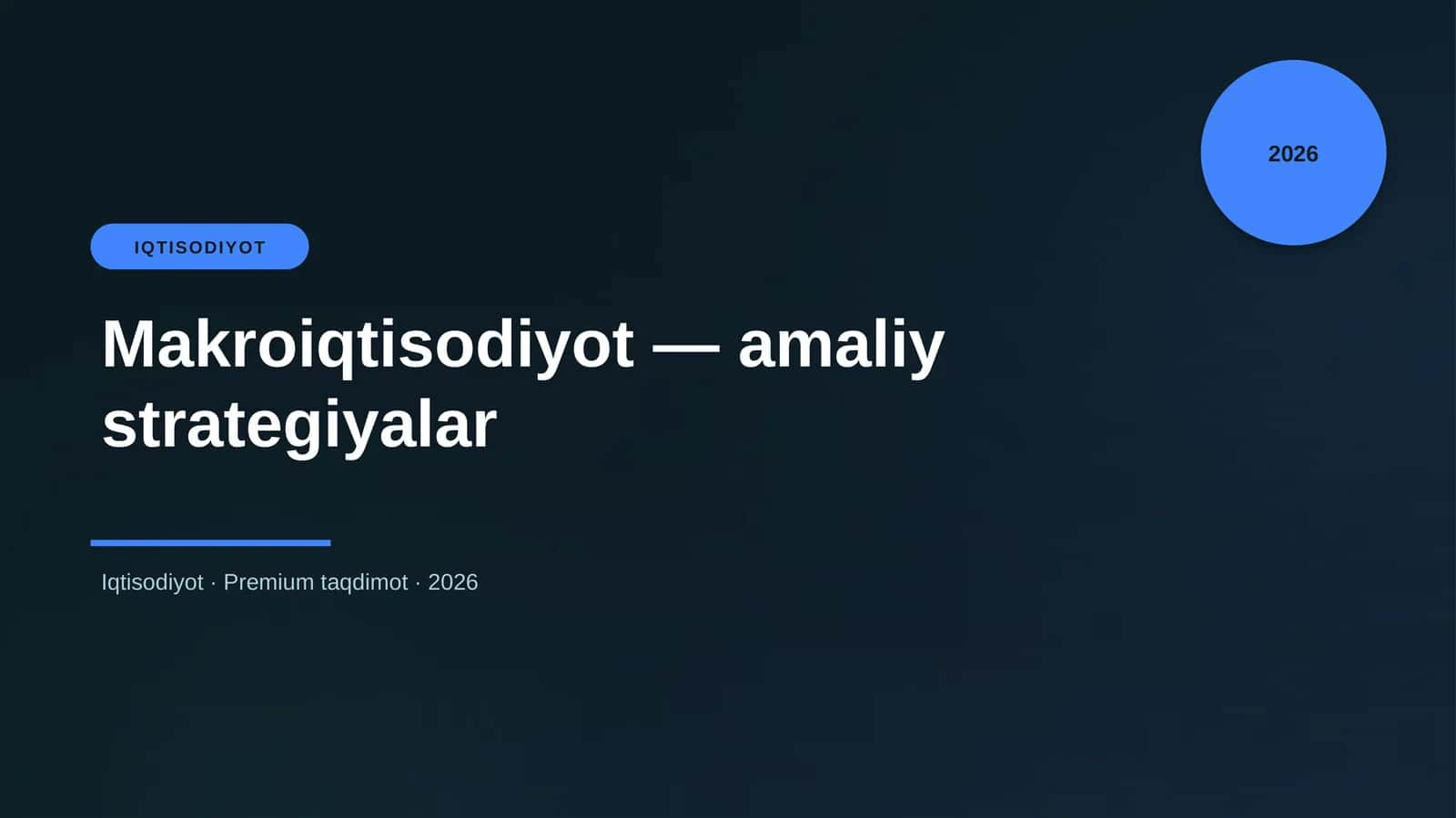 Makroiqtisodiyot - amaliy strategiyalar