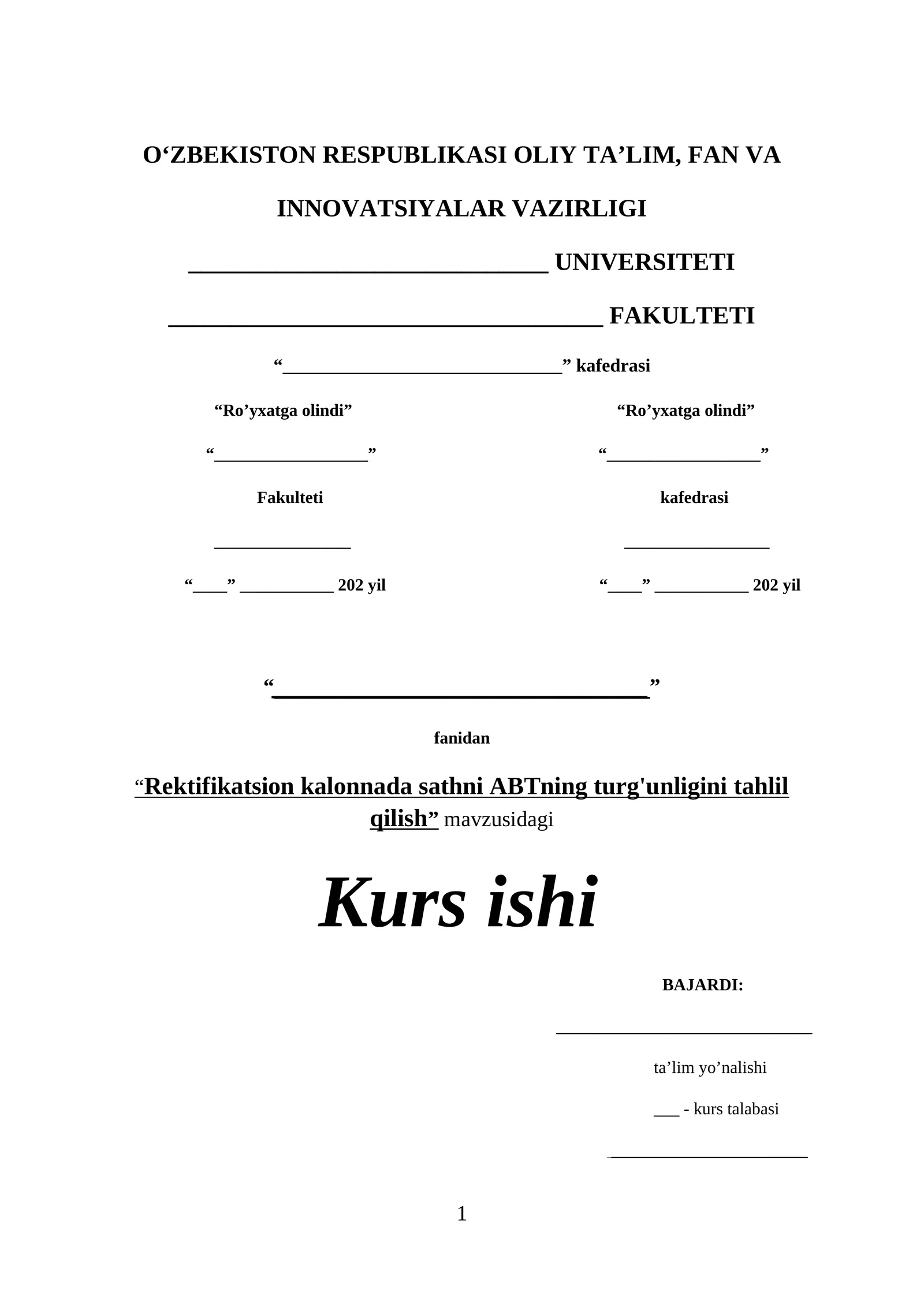 Rektifikatsion kalonnada sathni ABTning turg'unligini tahlil qilish