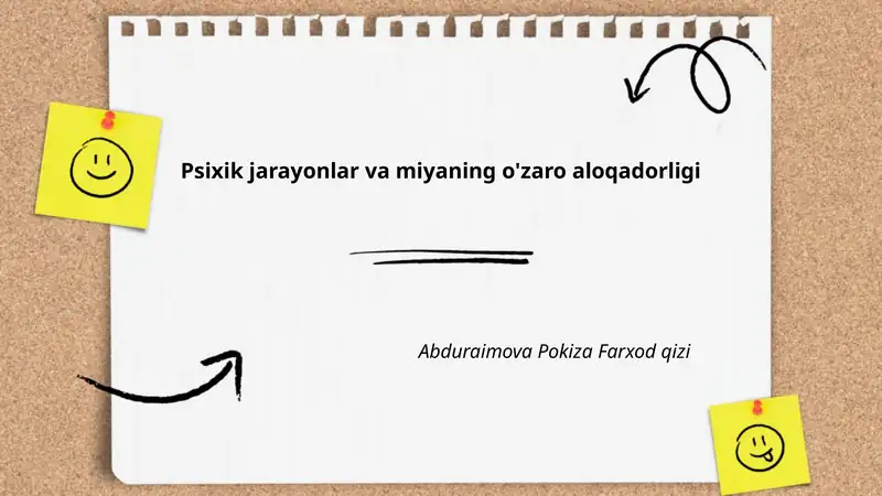 Psixik jarayonlar va miyaning o'zaro aloqadorligi