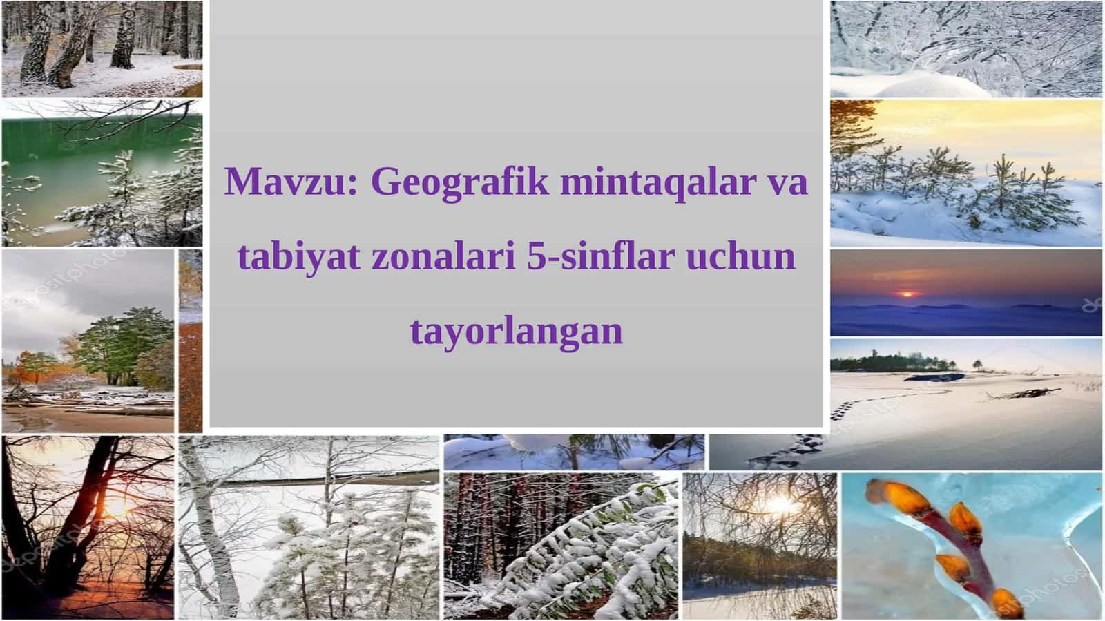 Geografik mintaqalar va tabiyat zonalari 5-sinflar uchun tayorlangan