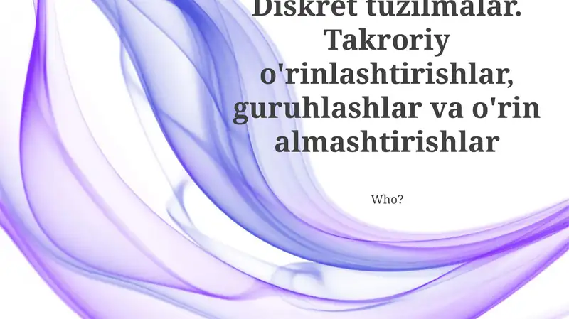 Permutatsiyalar, Tartiblar, Kombinatsiyalar