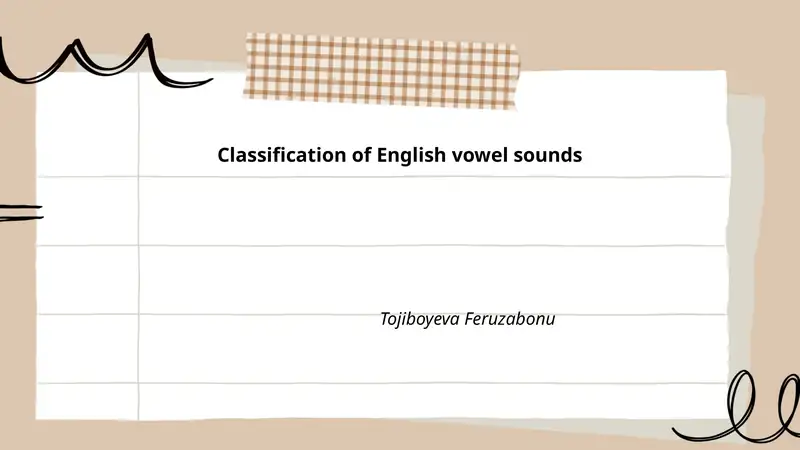 Classification of English vowel sounds