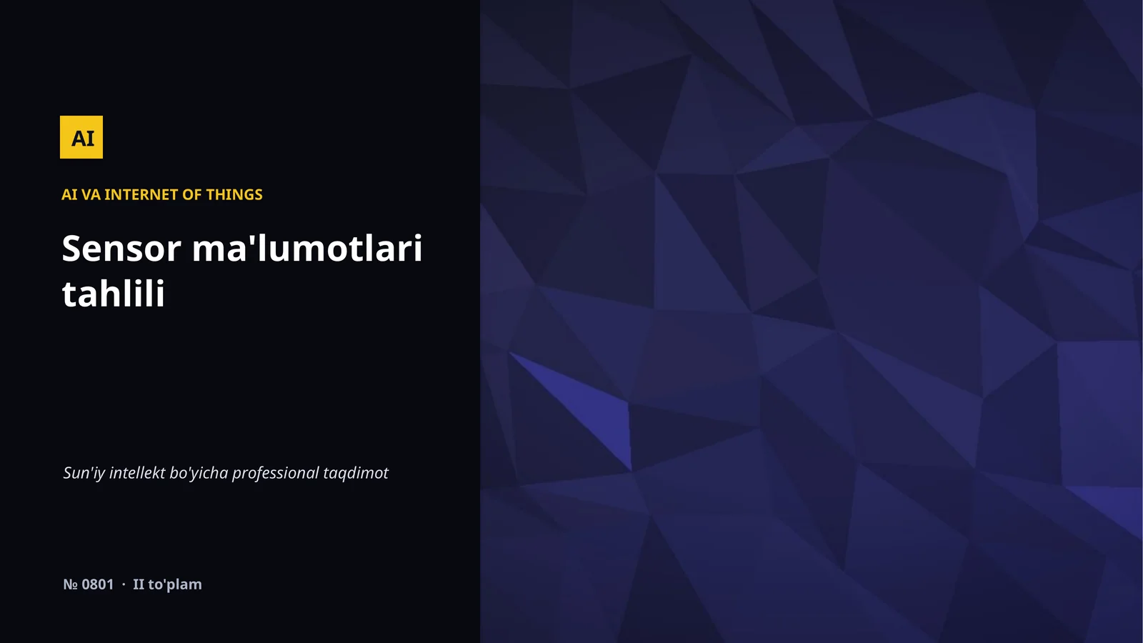 Sensor ma'lumotlari tahlili