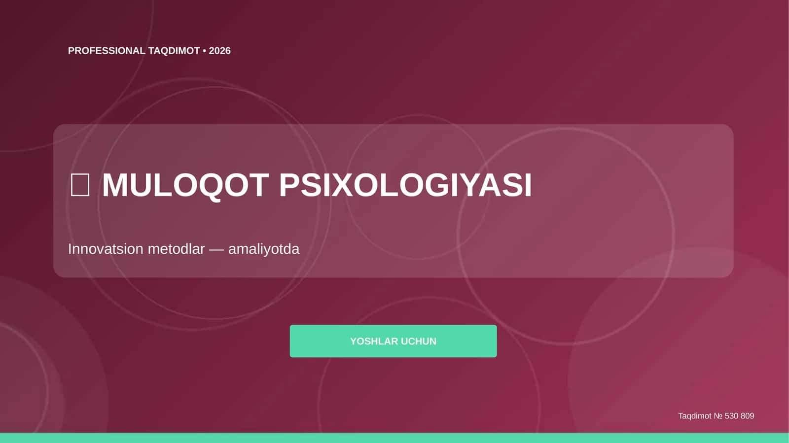 Muloqot Psixologiyasi Innovatsion Metodlar