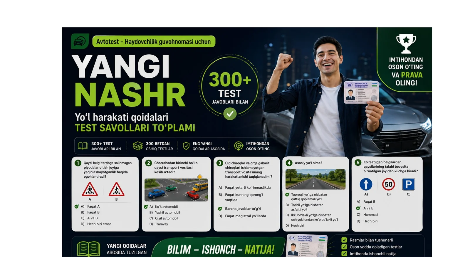 Yo‘l harakati qoidalari test savollari to‘plami 12