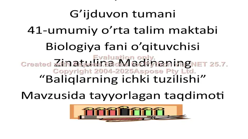 Baliqlarning Ichki Tuzilishi
