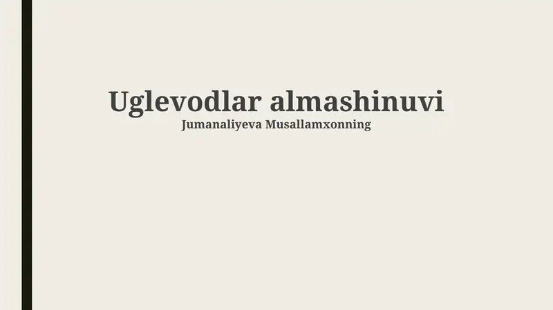 Uglevodlar almashinuvi
