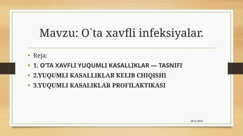 O`ta xavfli infeksiyalar