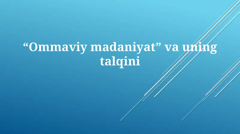 Ommaviy madaniyat
