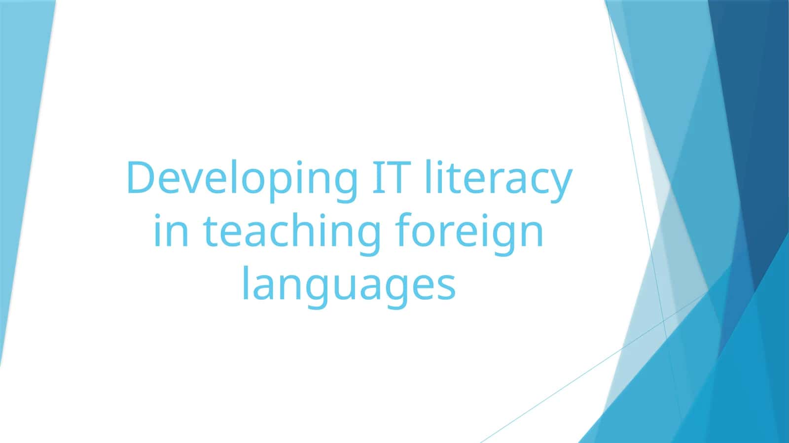 Introduction to IT Literacy in Language Teaching