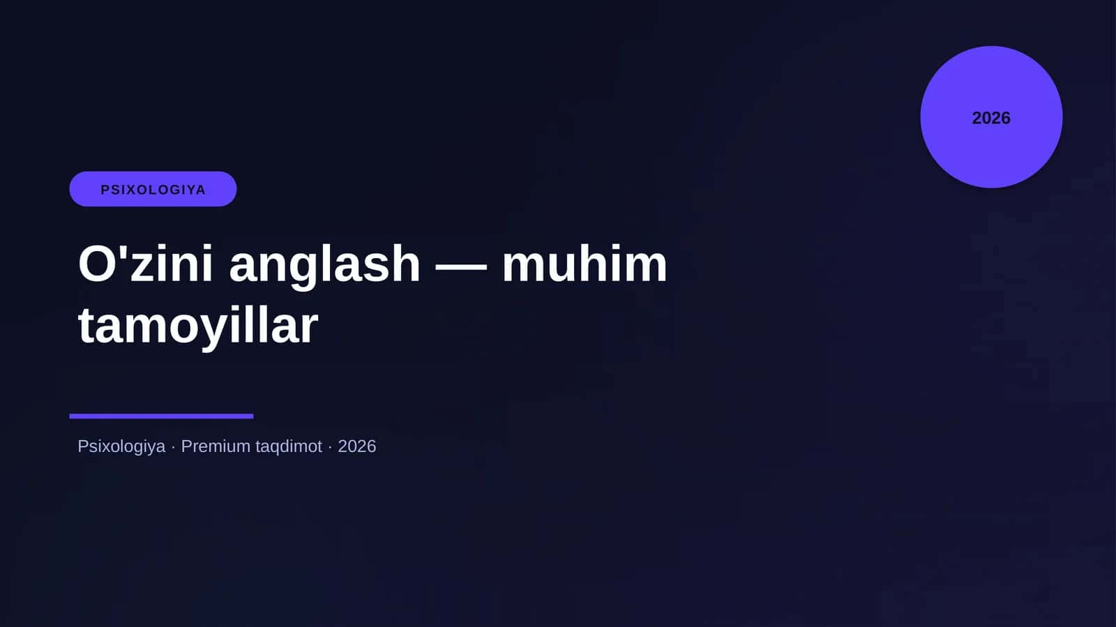 O'zini anglash — muhim tamoyillar