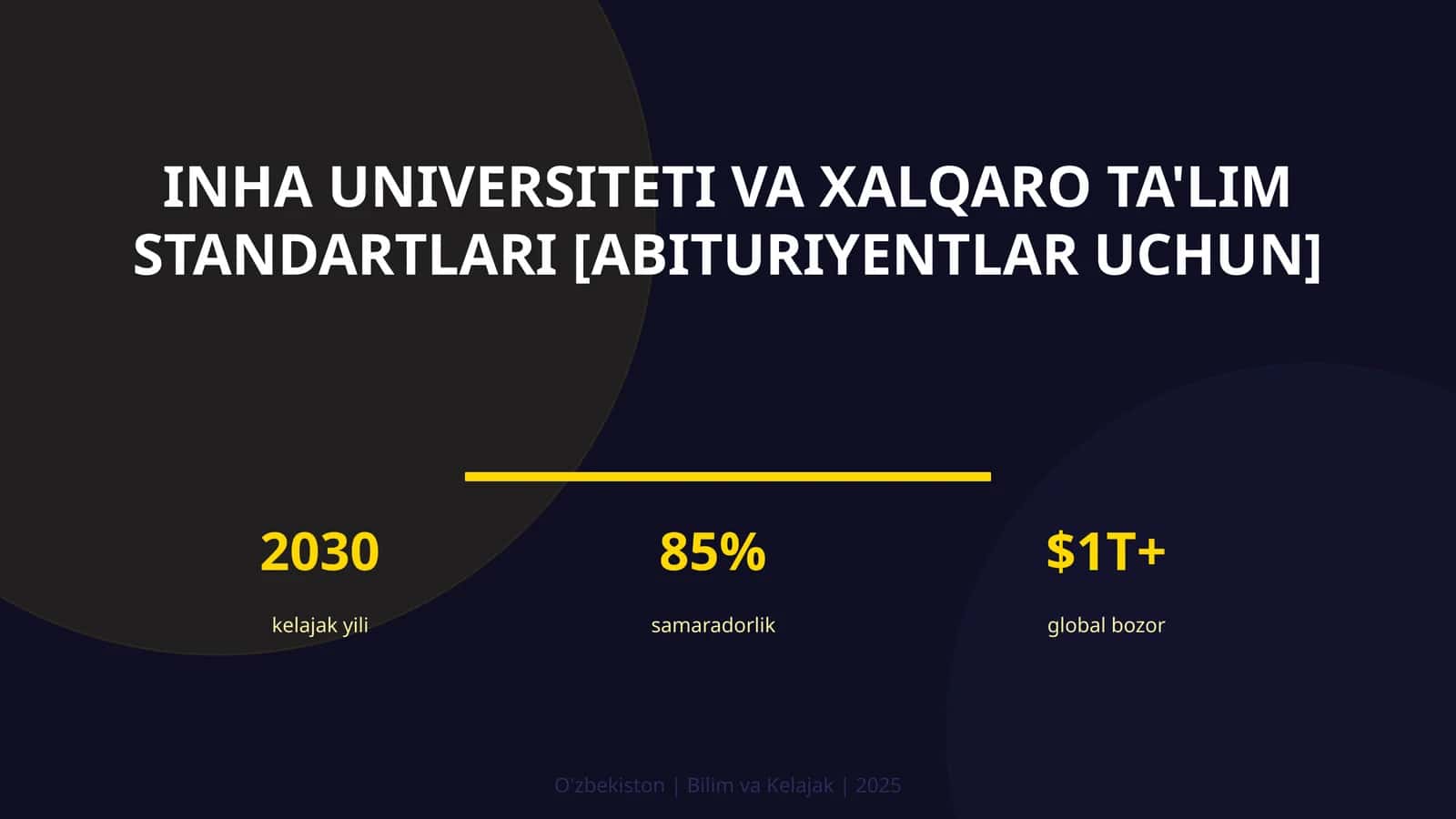 INHA universiteti va xalqaro ta'lim standartlari [abituriyentlar uchun]
