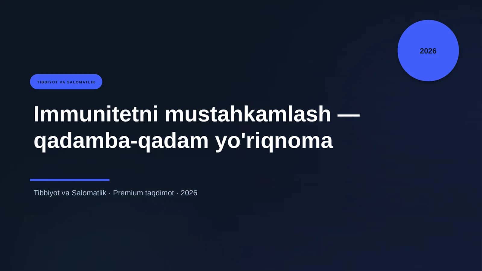 Immunitetni mustahkamlash — qadamba-qadam yo'riqnoma