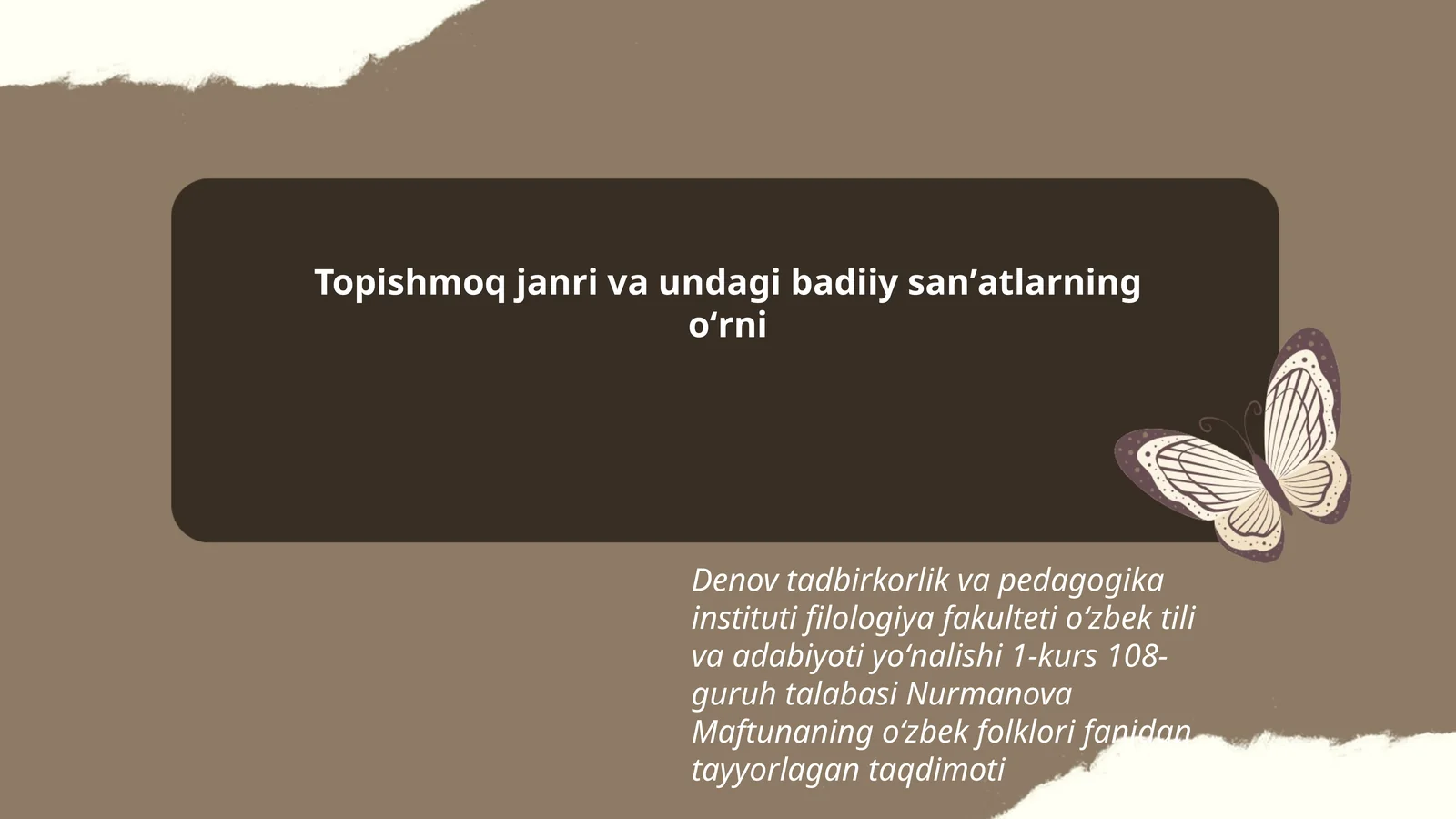 Oʻzbek folklori taqdimoti