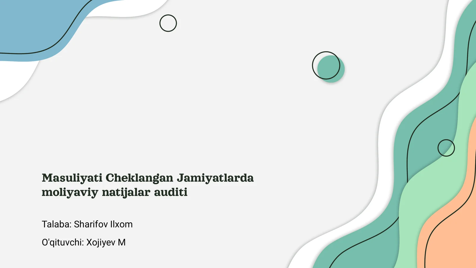 Masuliyati Cheklangan Jamiyatlarda moliyaviy natijalar auditi