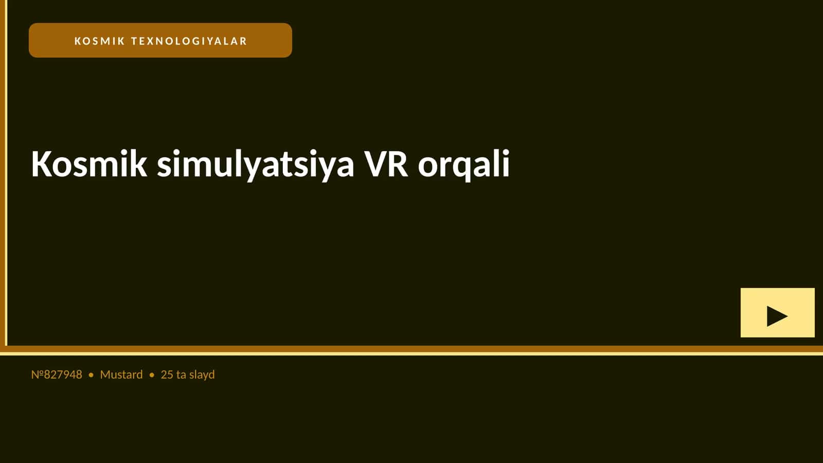 Kosmik simulyatsiya VR orqali