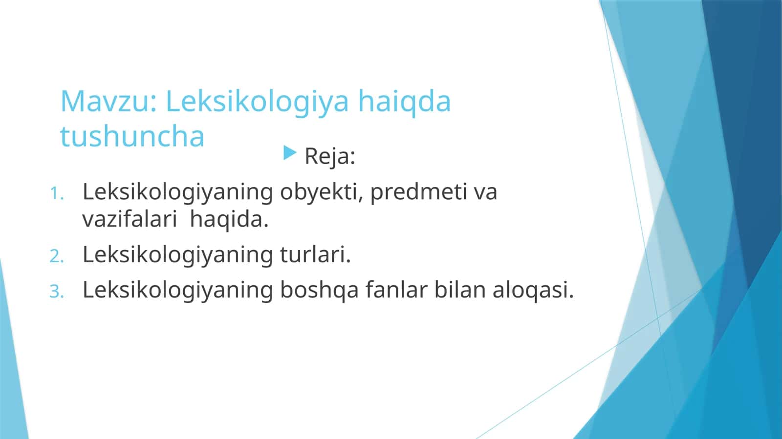 Leksikologiya haiqda tushuncha