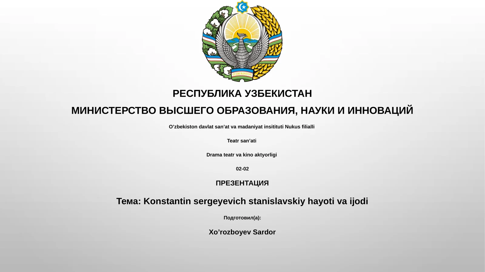 Konstantin sergeyevich stanislavskiy hayoti va ijodi