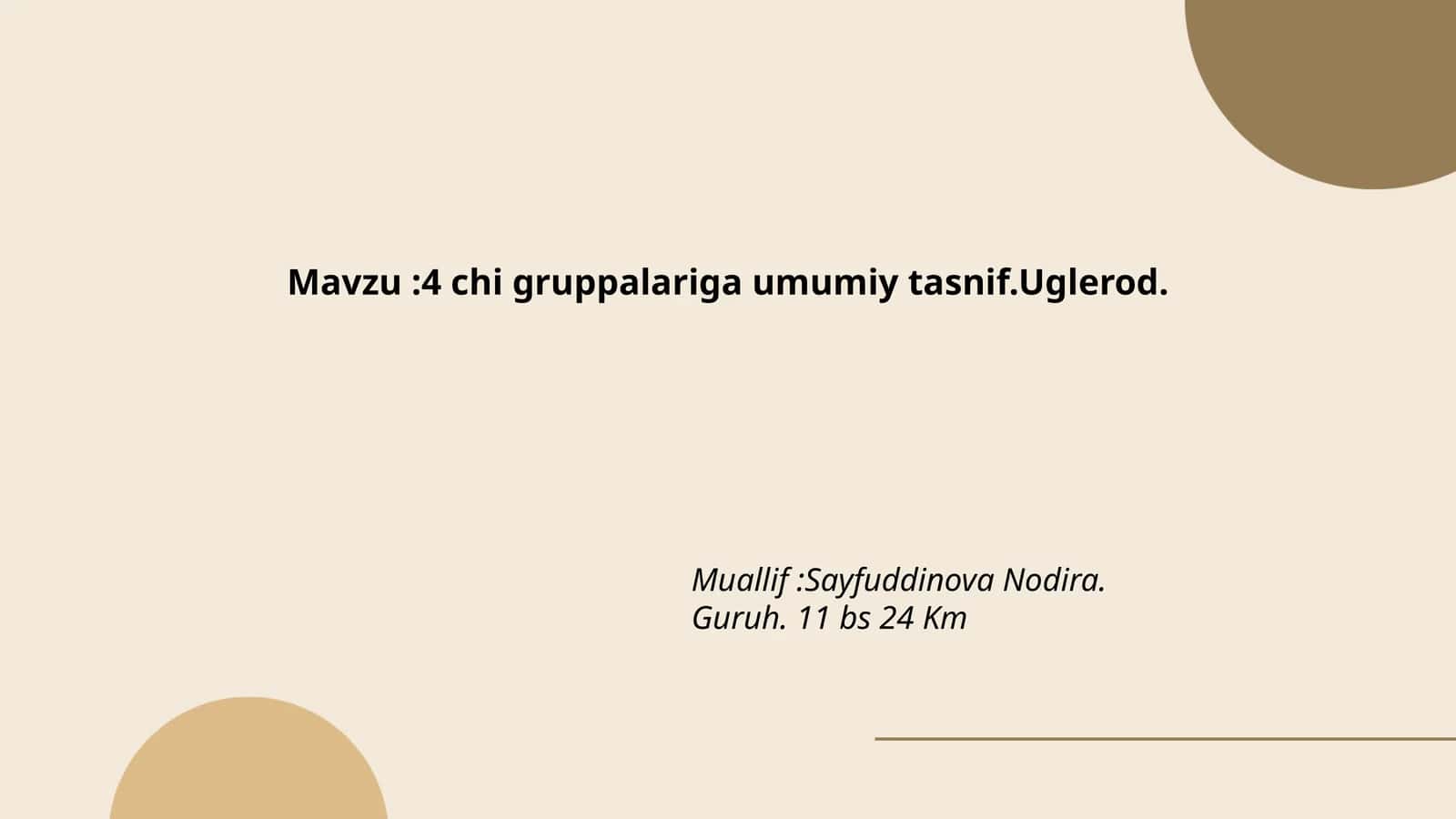4-chi gruppa elementlari umumiy ta'rifi