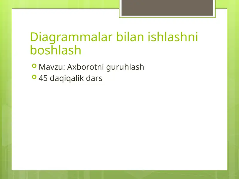 Diagrammalar bilan ishlashni boshlash