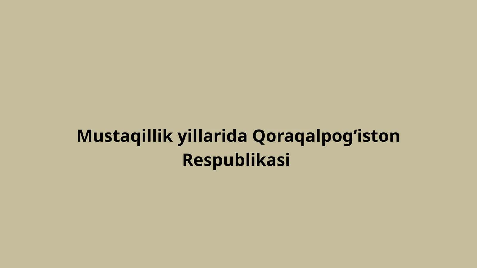 Qoraqalpog'iston Respublikasi ta'riflariga e'tiroz