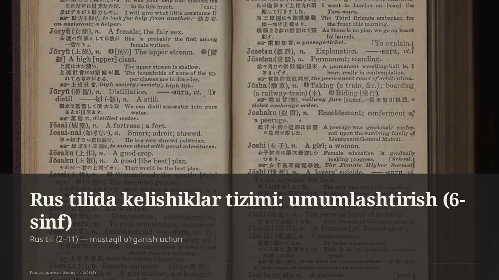 Rus tilida kelishiklar tizimi: umumlashtirish (6-sinf)