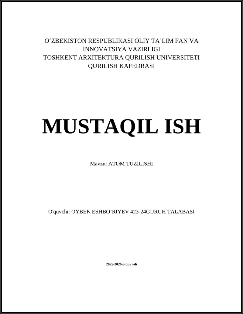Atom tuzilishi