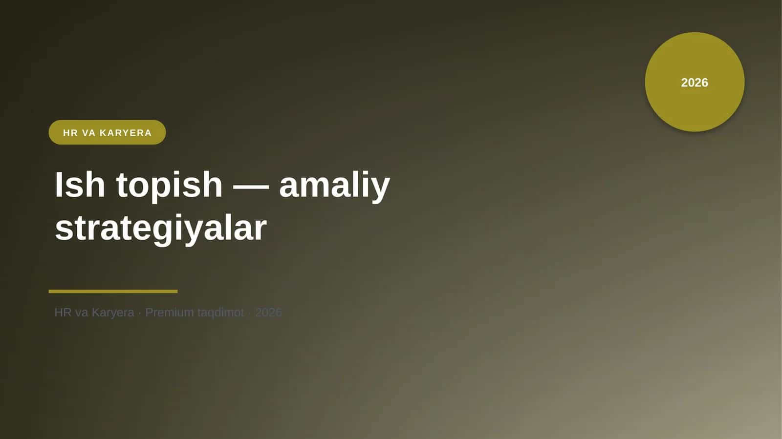 Ish topish — amaliy strategiyalar