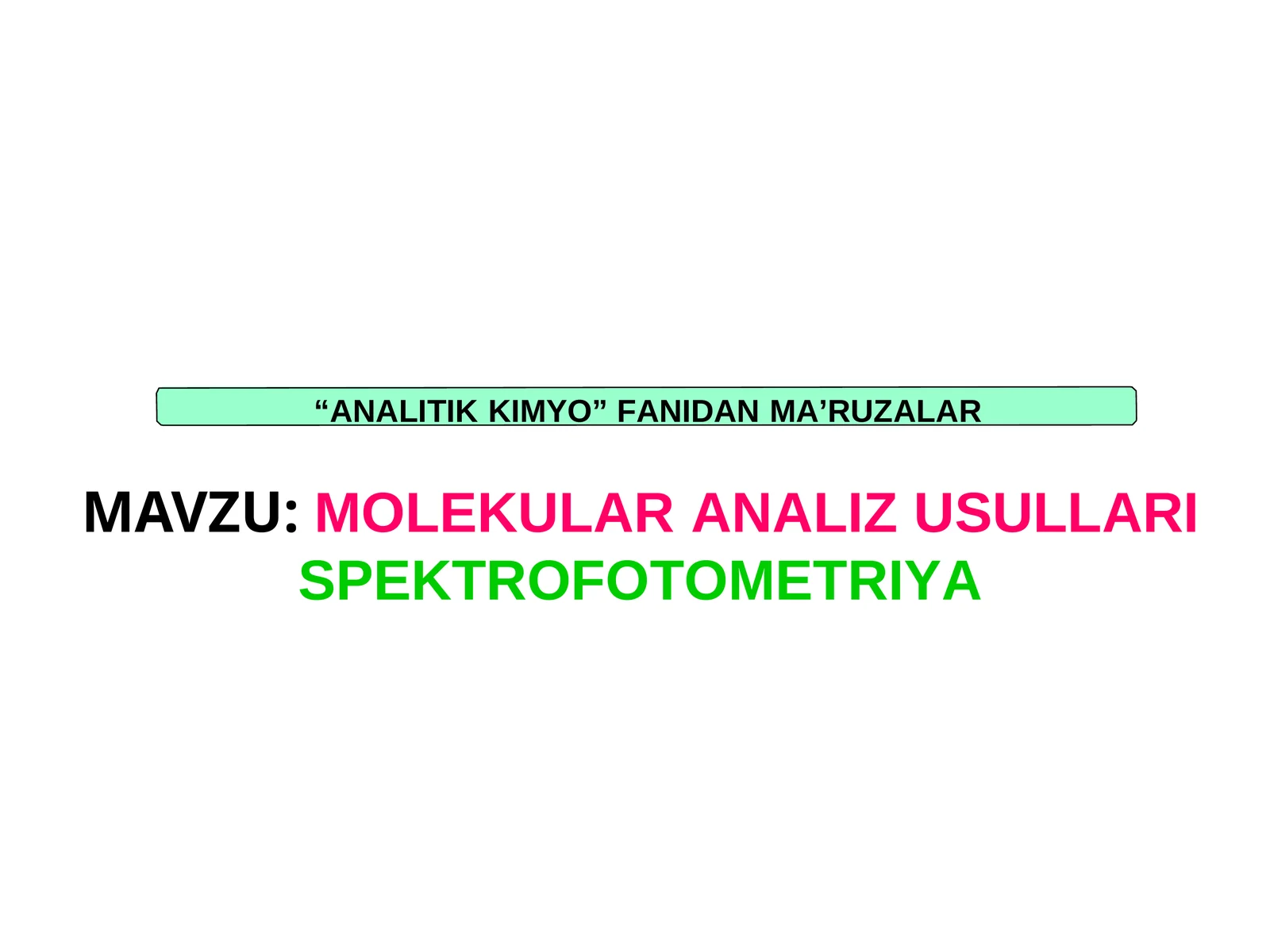 ANALITIK KIMYO