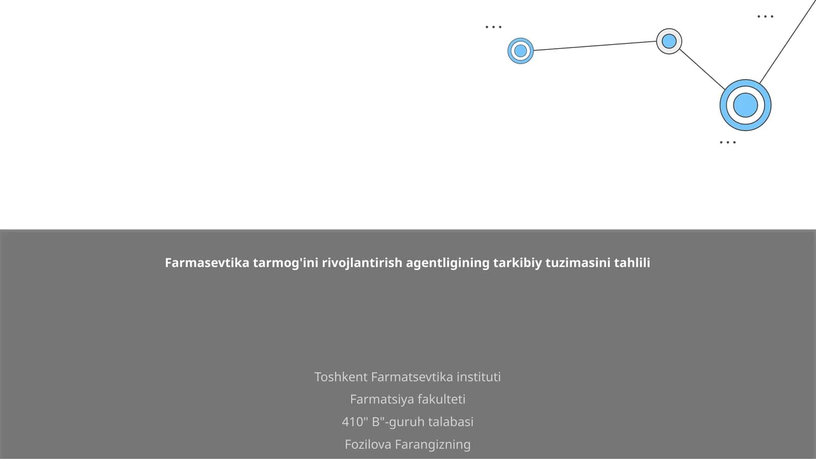 Farmasevtika tarmog'ini rivojlantirish agentligining tarkibiy tuzimasini tahlili