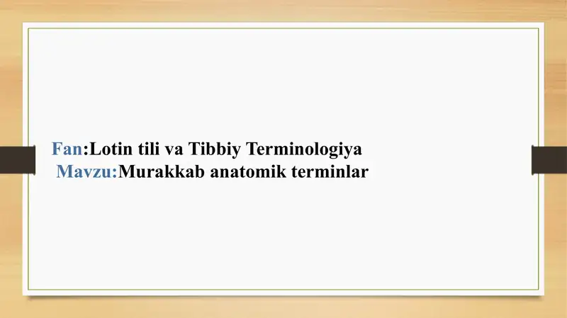 Anatomik terminlar