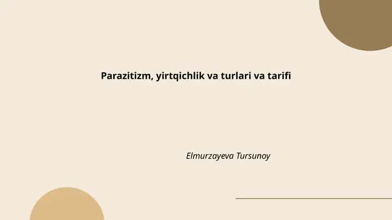 Parazitizm, yirtqichlik va turlari va tarifi
