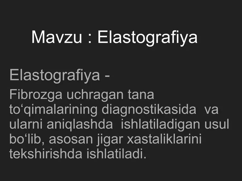 Elastografiya