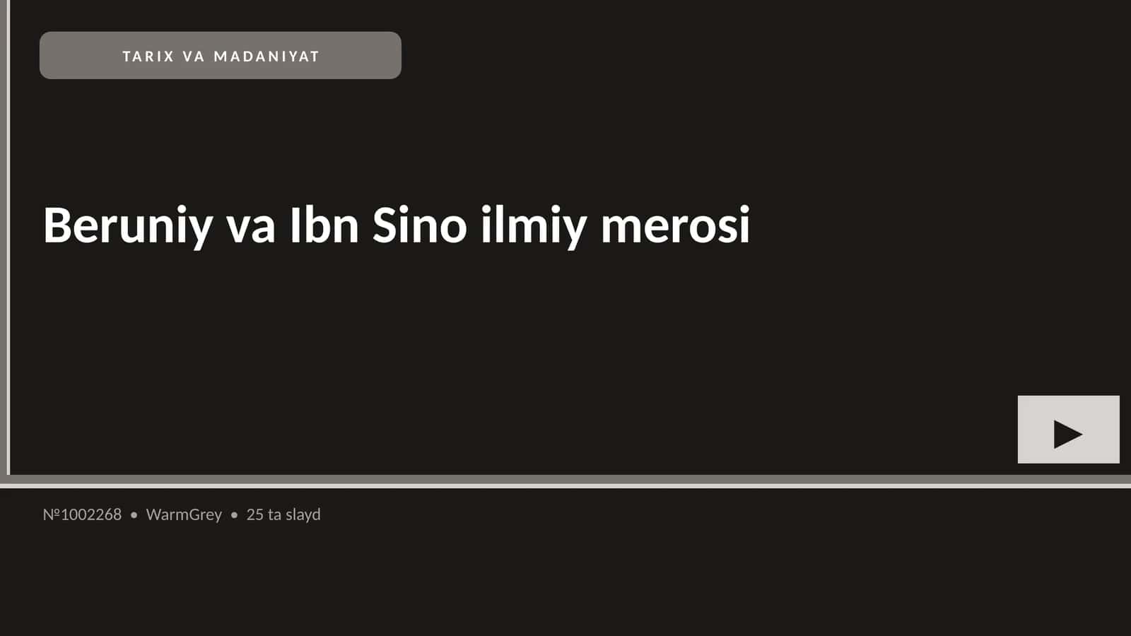 Beruniy va Ibn Sino ilmiy merosi
