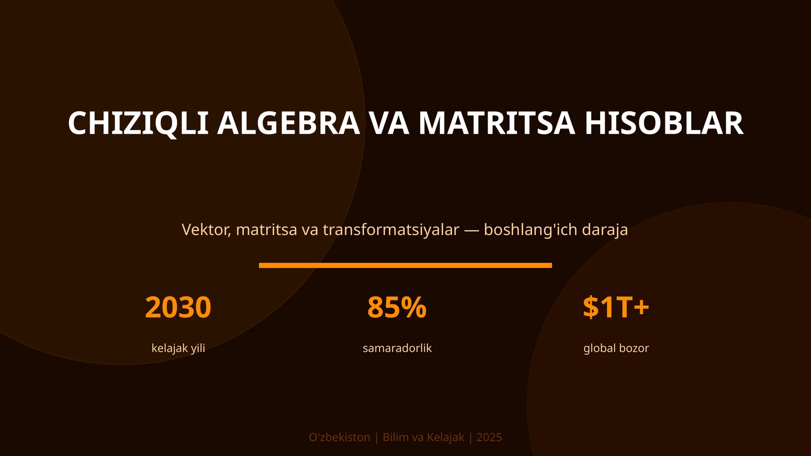 Chiziqli algebra va matritsa hisoblar