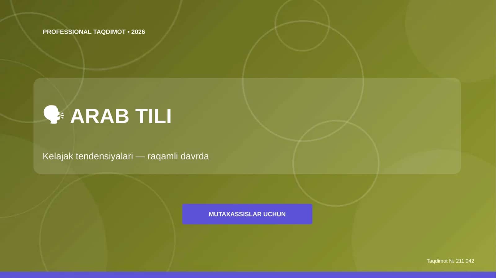 MUTAXASSISLAR UCHUN Taqdimot № 211 042