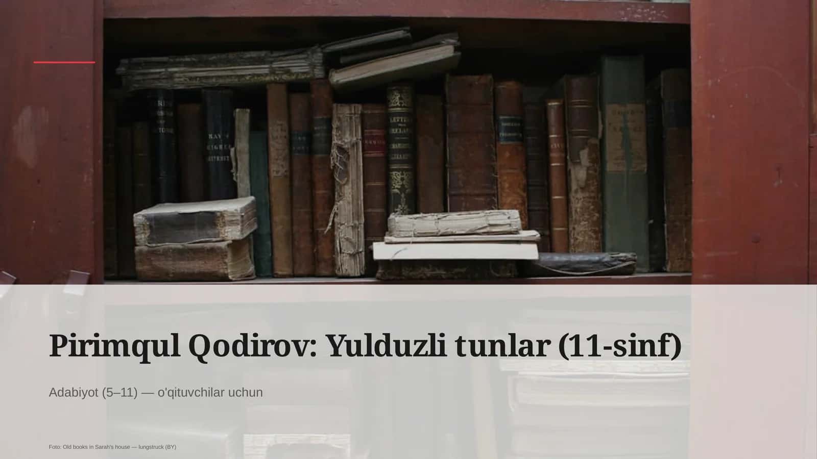 Pirimqul Qodirov: Yulduzli tunlar (11-sinf)