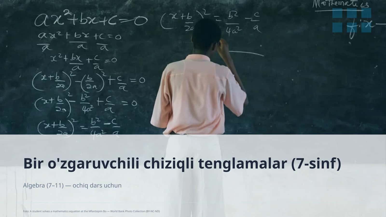 Bir o'zgaruvchili chiziqli tenglamalar (7-sinf)