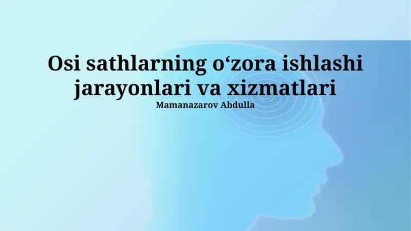 Tizimlararo moslashuvchanlik jarayonlari va xizmatlari