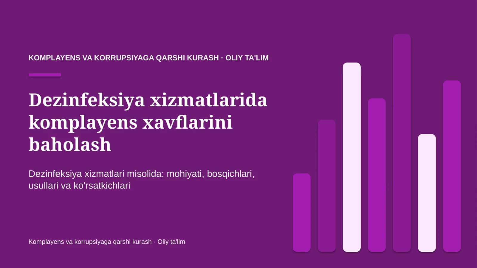dezinfeksiya xizmatlarida komplayens xavflarini baholash 5273