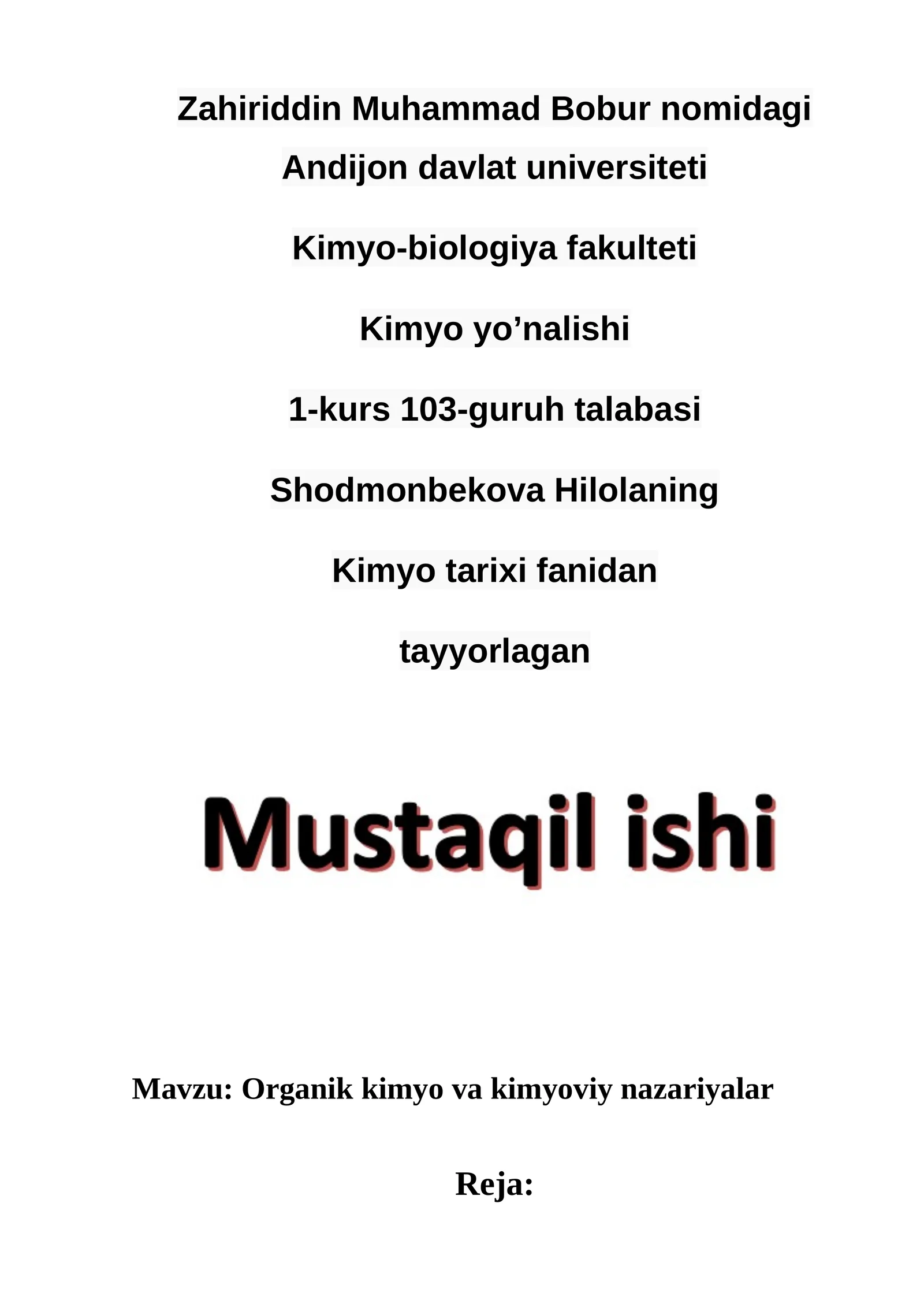 Organik kimyo va kimyoviy nazariyalar