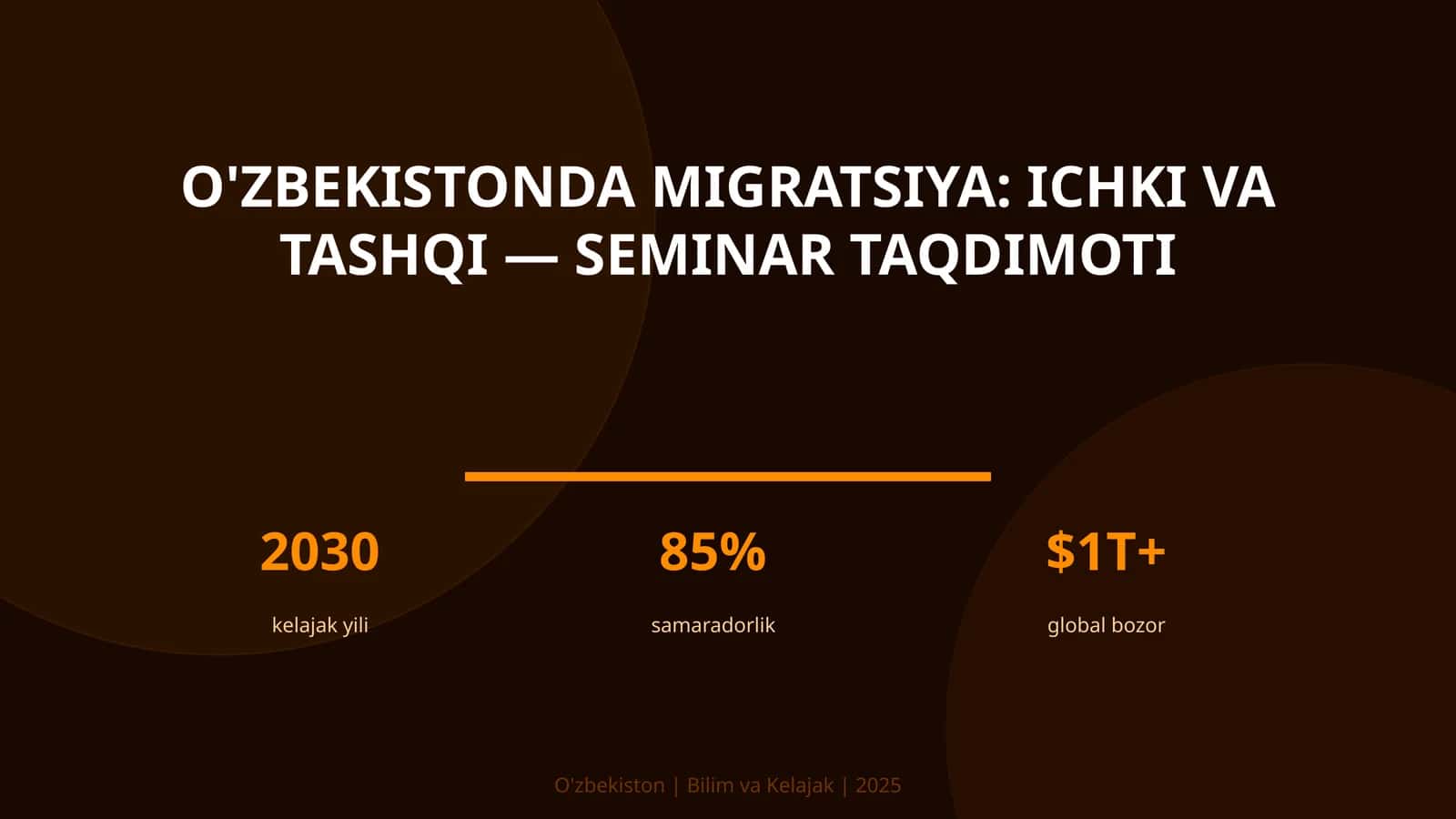 O'zbekistonda migratsiya: ichki va tashqi — seminar taqdimoti