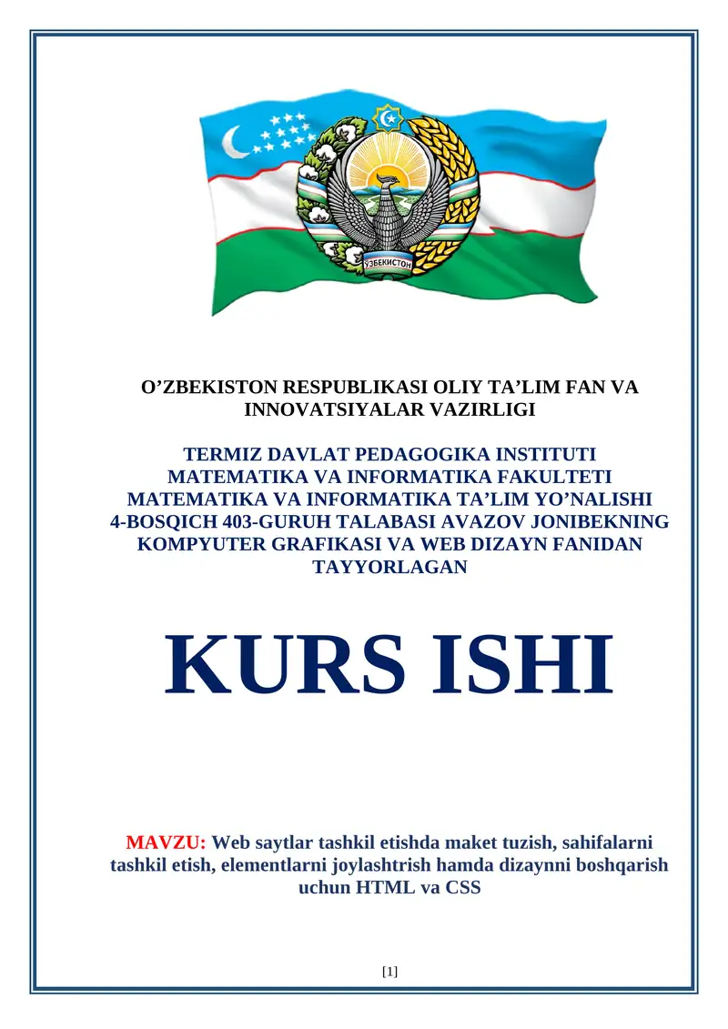 Web saytlar tashkil etish