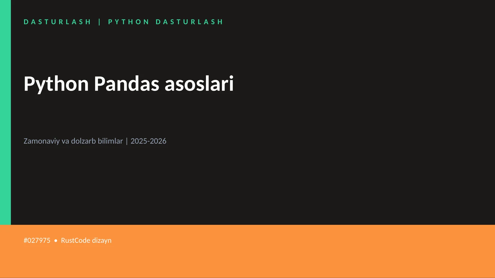 Python Pandas asoslari
