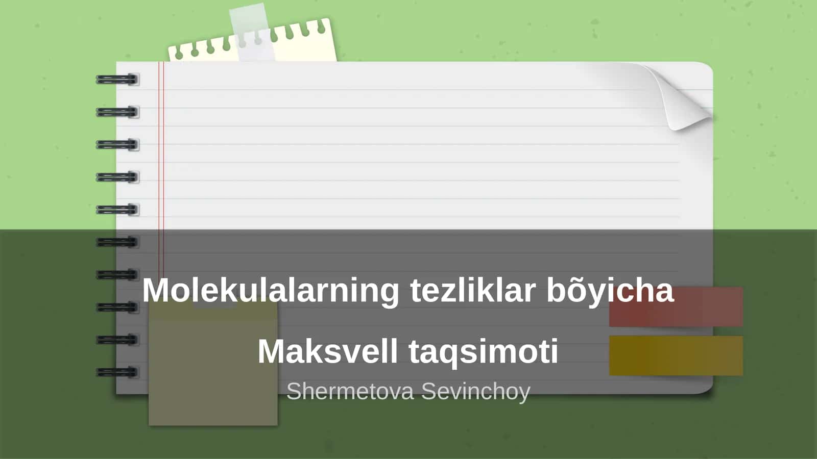 Molekulalarning tezliklar bõyicha Maksvell taqsimoti