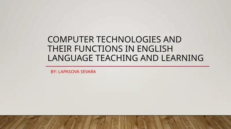 Computer technologies in English language teaching and learning